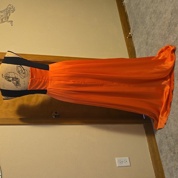 Jessica Simpson Coral And Black Maxi Dress Size 4 - Picture 7 of 10